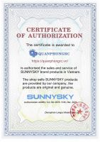 Chứng nhận Ủy quyền phân phối chính hãng SUNNYSKY