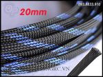 Dây Lưới Bọc Nguồn Đen-Xanh 20mm (1 Mét)