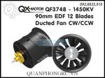QX-MOTOR Ducted Fan 90mm 12 Blades QF3748 1450KV EDF Brushless Motor CW/CCW 6S