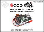 Gens Ace 1100mAh 2S 1C 7.4V LiPo Battery JST Plug