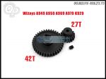B10 - WLtoys A959-B Metal Upgrade  Bánh răng giảm tốc 42T +  Bánh răng Động cơ 27T