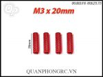 M3 Standoff Red Knurled Aluminum 20mm (4pcs/set)