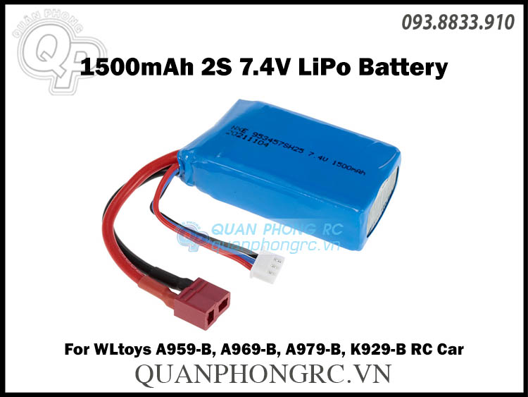 LIPO BATTERY 7,4V 1500MHA A959B/A979B/144001 LIPO BATTERY 7,4V 1500MHA A959B/A979B/144001
