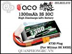 Ace 1300mAh 3S 30C 11.1V LiPo Battery Jack XT30 Plug (For WLtoys XK X450)