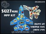 Kit Máy Bay Su 27 Mini MPP Dẻo Bao Đập Sơn Graffiti Sải 55cm (Không Gồm Đồ Điện)