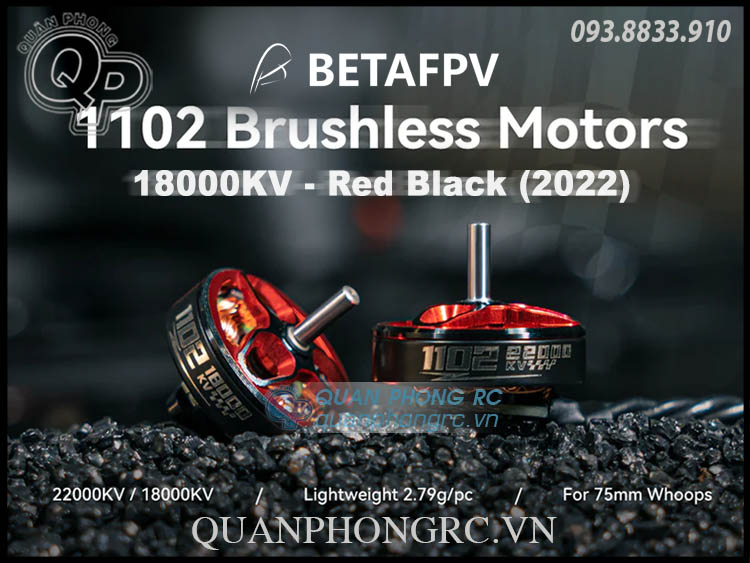 BETAFPV 1102 18000KV Brushless Motor Red Black 2022 (1 Cái)