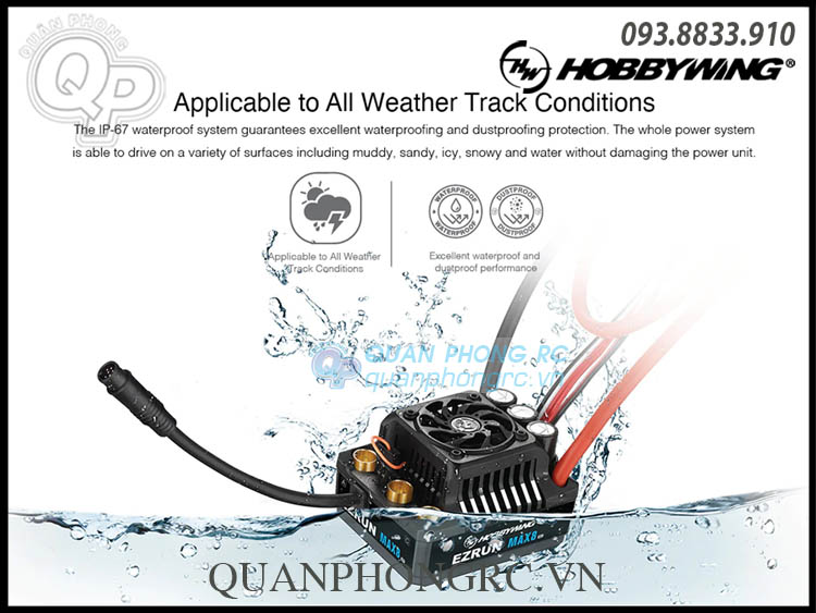 Hobbywing EzRun Combo MAX8 G2 ESC 160A Motor 4278 SD 2250KV (38010405)