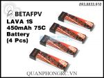 BETAFPV LAVA 450mAh 1S 75C 3.8V LiHV Battery BT2.0 Plug (4 Pcs)