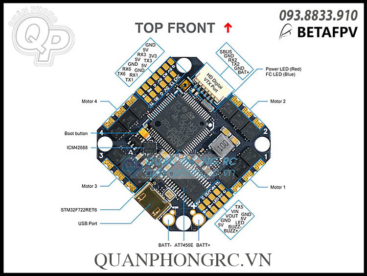 F722 35A AIO Brushless Flight Controller – BETAFPV Hobby