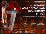 BETAFPV LAVA 260mAh 1S 80C 3.8V LiHV Battery BT2.0 Plug (1 Pc)