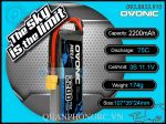 Ovonic HELI Xanh Dương 2200mAh 3S 75C 11.1V LiPo Battery XT60 Plug