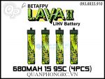BETAFPV LAVA II 680mAh 1S 95C 3.8V LiHV Battery BT2.0 Plug (4 Pcs)