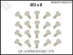 Nylon Screw White 3x8 (10pcs/set )