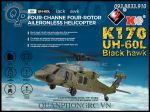 Máy Bay Trực Thăng WLtoys K170 UH-60L Black Hawk Brushless 2.4G 4CH RC Helicopter RTF