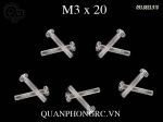 Plastic Screws Throughout 3x20 (10Pcs/Set) - Ốc Nhựa Trong Suốt 3x20 (10 Cái/Set)