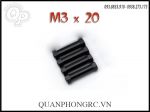 Trụ nhôm ngấn M3x20mm màu đen (4 cây)