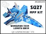 Kit Máy Bay Su 27 MPP Dẻo Bao Đập Full Sơn Xanh Dương Sải 72cm (Không Gồm Đồ Điện)