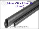 Ống Cacbon 3K - Carbon 3K Tube 24mm OD x 22mm ID (1 Mét)
