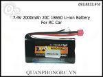 Pin 18650 2000mAh 2S 7.4V LiOn Battery For RC Cars Trucks (T Plug)