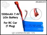 Pin 18650 1500mAh 2S 7.4V LiOn Battery For RC Cars Trucks (T Plug)