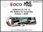 Pin TX Ace 2400mAh 2S 1C 7.4V LiPo Battery For Transmitter Futaba + JEHR Plug